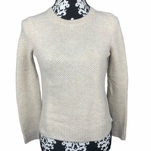 Madewell Sweater Button Down Back Crew Neck Cream